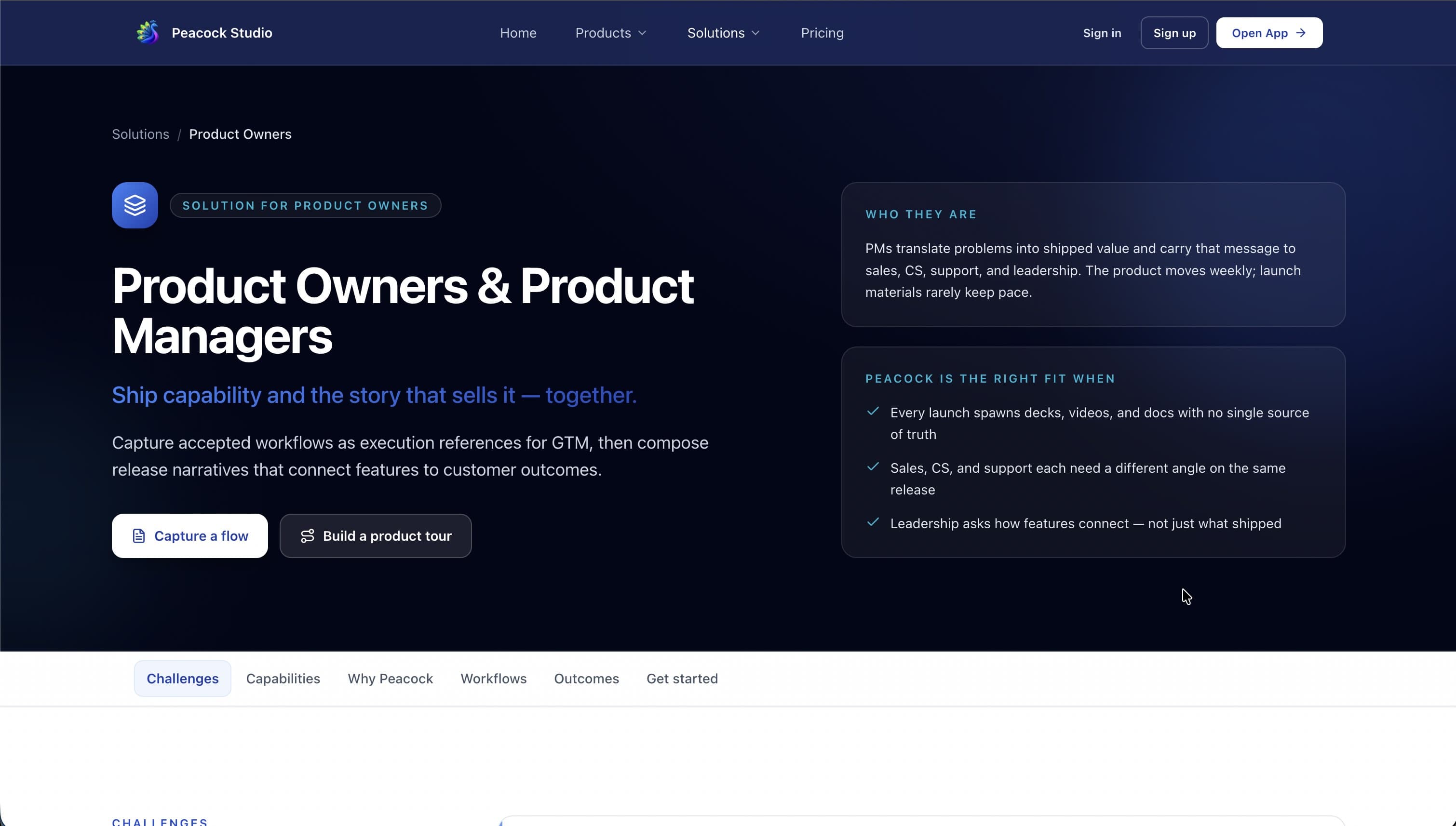 Peacock Studio solutions for Product Owners & Managers